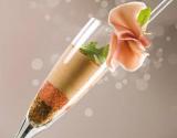 Trifle de foie gras aux figues et jambon cru des Compagnons du Goût