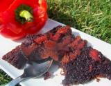 Gâteau fondant au poivron rouge piment d'espelette et chocolat noir