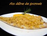 Daurade en croûte de crumble de pain au citron et purée de carottes au curcuma