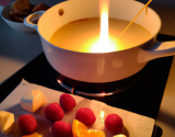 Fondue chocolat blanc-framboises aux clémentines