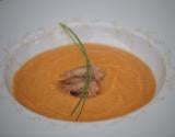 Velouté de carottes au gingembre et crevettes grises