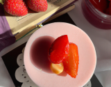 Mousse de fraise et confiture fraise litchi rose