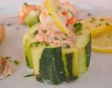 Mousses de courgettes aux fines herbes et aux crevettes