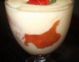 Mousse au chocolat blanc compote fraises rhubarbe