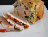 Cake au poulet, jambon et poivron