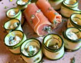 Roulé de saumon aux courgettes et chèvre frais