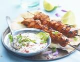 Brochette de poulet tandoori et émincé de concombre au Chavroux®