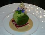 Mousse de haricots verts, magret fumé et foie gras