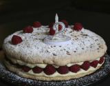 Gâteau d'anniversaire aux framboises