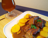 Veau braisé aux coings et à la bière