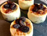 Mini cheesecake sucré/salé au roquefort & raisin blanc