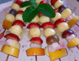 Brochettes de fruits frais gratinés au sabayon