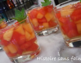 Verrine melon - pastèque en gelée des Charentes