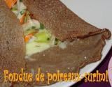 Galette à la fondue de poireaux et au surimi