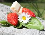 Cookies chocolat blanc, fraise et basilic