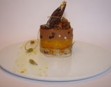 Entremet Xocoméli, clémentine et pain d'épices