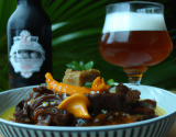 Wok de bœuf à la bière et sa mousse de Fourme d'Ambert