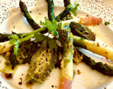 Croquant de salade d'asperges des Landes au parfum d'huile de truffe