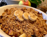 Crumble aux bananes, pommes et spéculoos