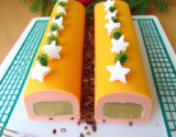 Bûche de Noël à la mousse de melon