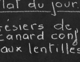 Gésiers de canard confits, salade de lentilles sauce asiatique