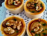 Petits flans roquefort et noix