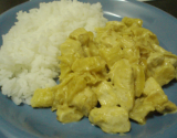 Curry de poulet au lait de coco et pommes