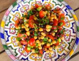 Salade aux haricots rouges, pois chiches et tomates