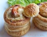 Vol au vent au saumon frais et noix de Saint Jacques