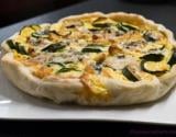 Quiche courgettes lardons gorgonzola roquefort