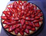 Tarte aux fraises, menthe et crème pâtissière