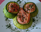 Courgettes farcies au saumon fumé et à l' aneth