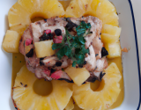 Chapon de bresse à l'ananas