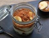 Bocal à la banane, spéculoos et confiture de lait