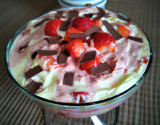 Triffle rhubarbe fraise au chocolat blanc