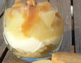 Verrine de poires, crème caramel au beurre salé