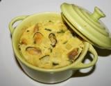 Flan de moules aux courgettes et fromage blanc