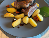 Carré d'agneau du Connemara à la sauge et pignon, pommes de terre pimentées