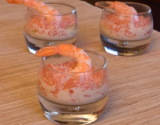 Verrines de crevettes au pamplemousse et à la pomme