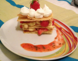 Millefeuille rhubarbes gingembre et fraises label rouge