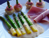 Asperges au jambon et St Jacques