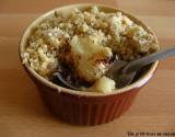 Crumble aux poires, biscuits bretons, et chocolat