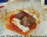 Papillote d'agneau pommes de terre féta et tomate