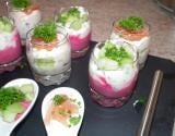 Verrine de betterave et concombre