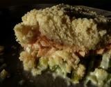 Crumble aux 2 saumons, courgettes et poireaux