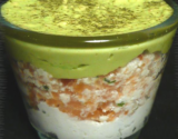 Verrine à l'avocat, au saumon fumé & au fromage frais