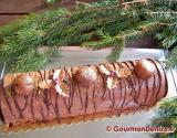 Bûche aux marrons glacés, caramel et crème de marron