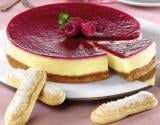 Le cheese cake au coulis de framboises