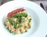 Boulghour façon risotto asperges et garden peas