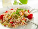 Salade de riz, thon et oeuf très facile